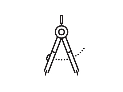 Compass architecture blueprint design icon plan