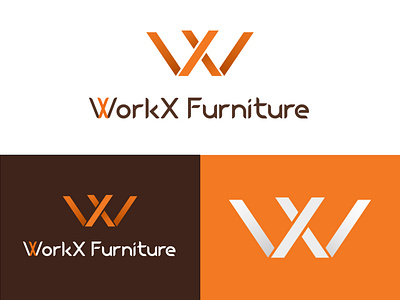 W + X Modern Creative Logo branding creative design furniture graphic design illustration illustrator logo text effects vector