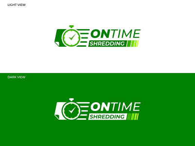 OnTime Shredding Logo branding creative design graphic design logo paper recycle shredding shredding company shredding logo truck vector