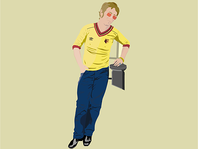 Digital Illustration elton john football illustration illustrator watford fc
