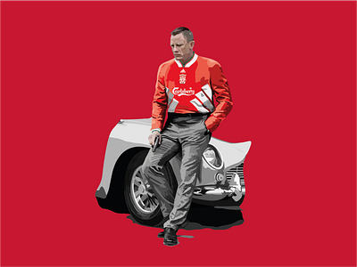 Digital Illustration actor adobe illustrator daniel craig figure drawing football illustration james bond liverpool fc premier league vector