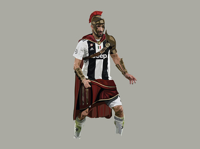 Digital Illustration adobe illustrator chiellini design football gladiator illustration italy juventus roman graphique vector