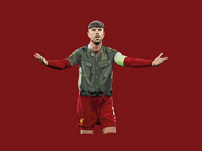 Digital Illustration adobe illustrator army captain football illustration jordan henderson leadership liverpool fc vector