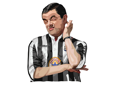 Digital Illustration adobe illustrator comedy football illustration mrbean newcastle premier league vector