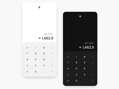 Calculator design - dark/light mode