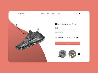 Sneakers e-commerce cart design designs e commerce minimal shop sneakers ui uidesign ux uxdesign vector web web design webapp
