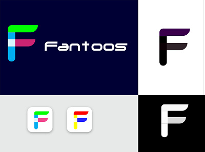 F Logo for dribble branding illustration logo modern logo typography