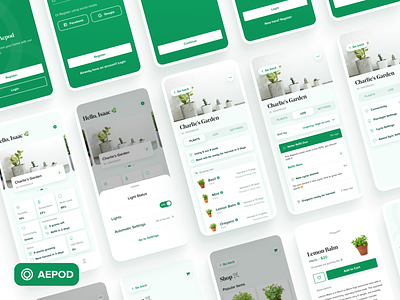 Aepod - A smart garden assistant agriculture app design mobile plants ui