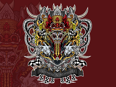 Barong X Rangda, Indonesian Culture Illustration apparel barong branding culture design graphic design illustration indonesian merch pop rangda vector