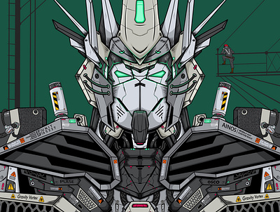 Mobile Suit Custom Build Gundam design draw fanart fanmade graphic design gundam illustration japan japanese mecha procreate