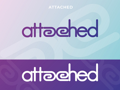 Wordmark 'Attached' app branding design icon logo typography vector