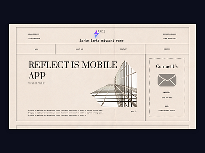 Digital Agency Landing Page (SARKE) app design flat magazine minimal old old school portfolio typography ui ux web website