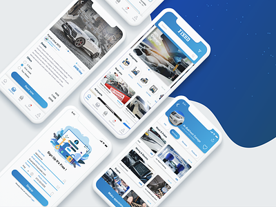 Car Services App adobe xd animate app artist booking bookings car fixing illustration insurance interactive rent ui ux