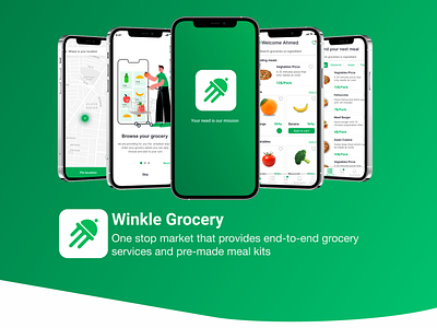 Winkle Grocery! adobe xd app design figma illustration interactive logo ui ux