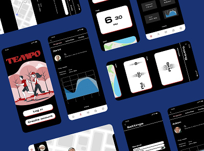Tempo Running App . android branding design illustration iphone mobile nike phone run running runningapp sport ui uidesign uiux uiuxdesign ux uxdesign web