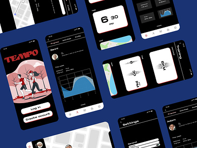 Tempo Running App . android branding design illustration iphone mobile nike phone run running runningapp sport ui uidesign uiux uiuxdesign ux uxdesign web