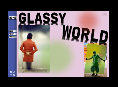 Glassy World Web Design . branding design glass glassy graphic design internet produckdesign ui uidesign uiux ux uxdesign uxui web webdesign website