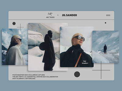 Arc'teryx x Jil Sander Prototype Web Design. arcteryx branding design dribble fashion figma jilsander ui uiux uiweb ux uxweb web webdesign website webui webux