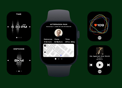 Tempo Running App Apple Watch . applewatch branding design run running time ui uiux ux watch