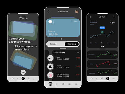 UI/UX `Wally Wallet App .