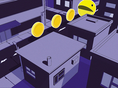 Pac-man city illustrator pacman photoshop vector