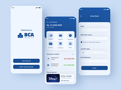 Mobile Banking App - BCA Mobile (Redesign) bank bank app banking app design finance mobile banking ui ui design uiux ux