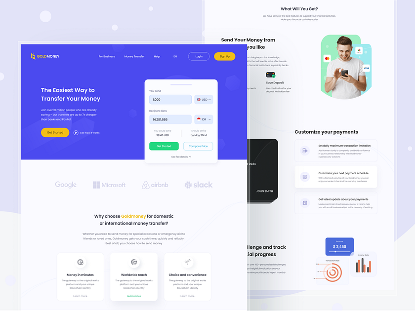 Money Transfer Website by Irvan Moses for Pelorous on Dribbble