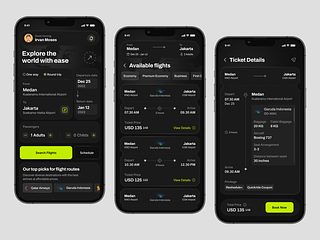 Flight Booking App by Irvan Moses for Hatypo Studio on Dribbble