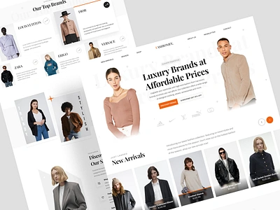 Fashion Landing Page brands clean design e commerce ecommerce fashion landing page marketplace minimalist online store product shop ui ui design uiux ux web web design