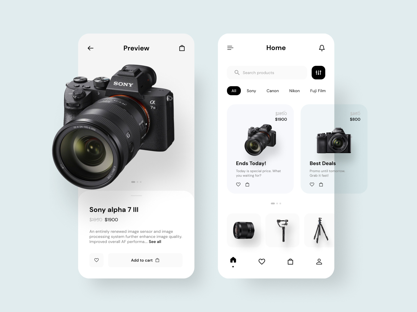 Digital Cameras Store app by Ryan Risbaya on Dribbble