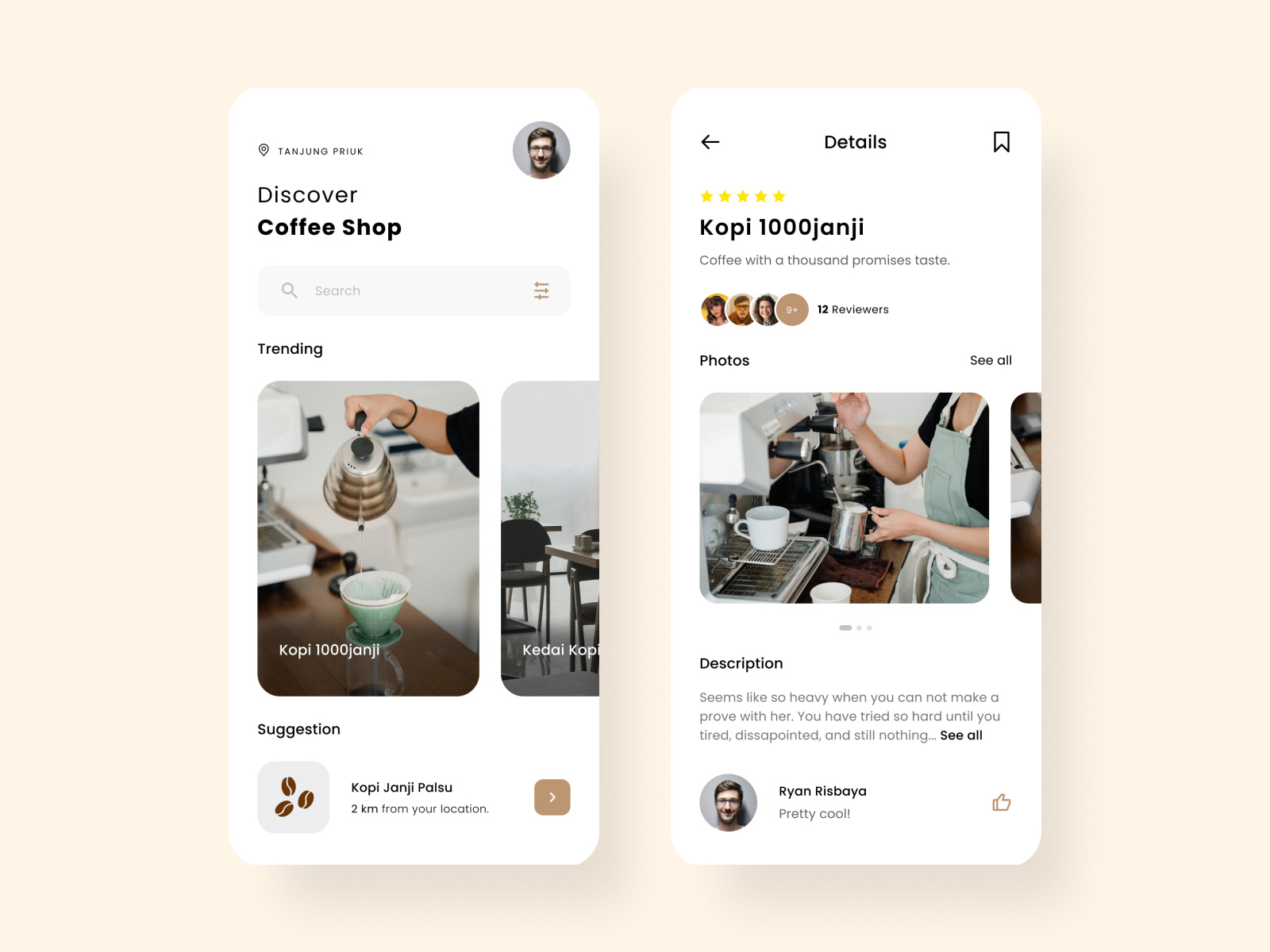 Coffee Shop Finder App by Ryan Risbaya on Dribbble