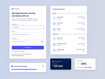 UI components for financial app by Ryan Risbaya on Dribbble