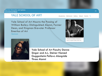 Redesign of Yale Arts app design redesign school ui ux web