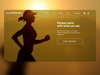 Myfitnesspal - Front page Mockup branding design fashion fitness fitness app logo moving typography ui ux uxdesign web