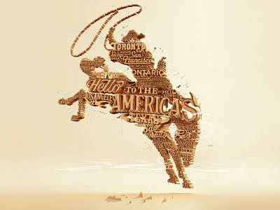 Hello to the Americas 3d america illustration 2d typography vector