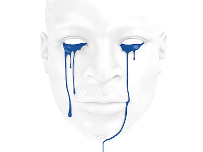 Tears 3d art face monochromatic profile sweat