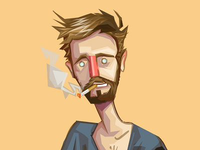 Flappie Justice Visser character hipster portrait smoke vector
