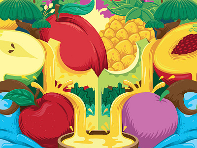 Fridge and Fruit decal fruit illustration