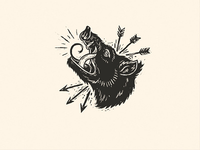 The Hog amicollective beer hog identity illustration spears