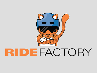 Logo Design - Cat With A Helmet ;) branding cat design ecommerce flat helmet illustration logo logodesign minimal ui vector website