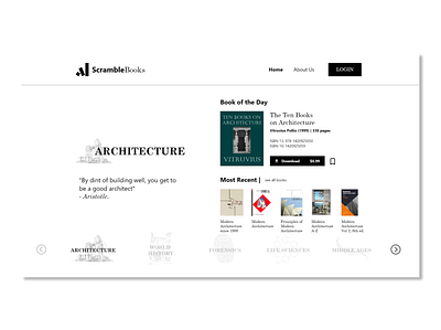 Scramble Books books creative design exploration ui ux web website