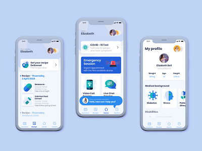 HomeHealth coronavirus design health healthcare medicine medicine app ui ux