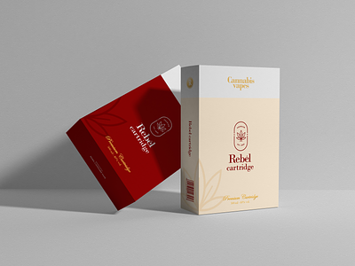 Product Label Design - "Rebel" Cannabis Vapes box label minimalist packaging product label