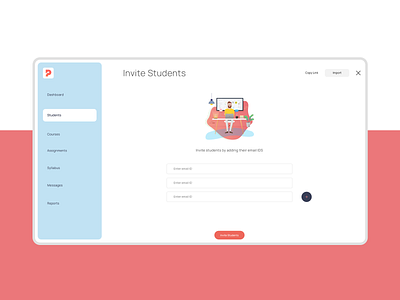 Education Startup Dashboard - Invite Students