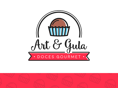 Art & Gula Logo Concept blue branding brown candy gourmet logo red sweet