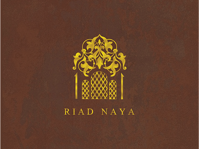 Riad Naya branding design flat gold illustration illustrator logo minimal morocco riad