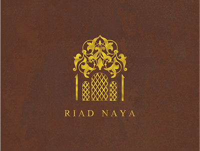 Riad Naya branding design flat gold illustration illustrator logo minimal morocco riad