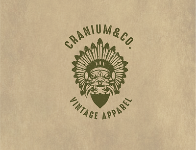 Cranium&Co. branding design flat logo native native american vintage vintage apparel vintage clothing vintage logo