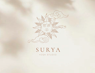 Surya Yoga Studio branding design flat illustrator logo minimal yoga yoga studio