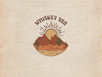 Whiskey Sun Badge design illustration logo vintage vintage logo